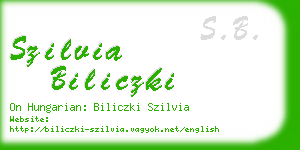 szilvia biliczki business card